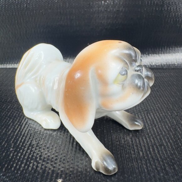Vintage Pekingese Pug Dig Ceramic Figure Japan Whimsical Porcelain Dog Figure - Picture 4 of 11
